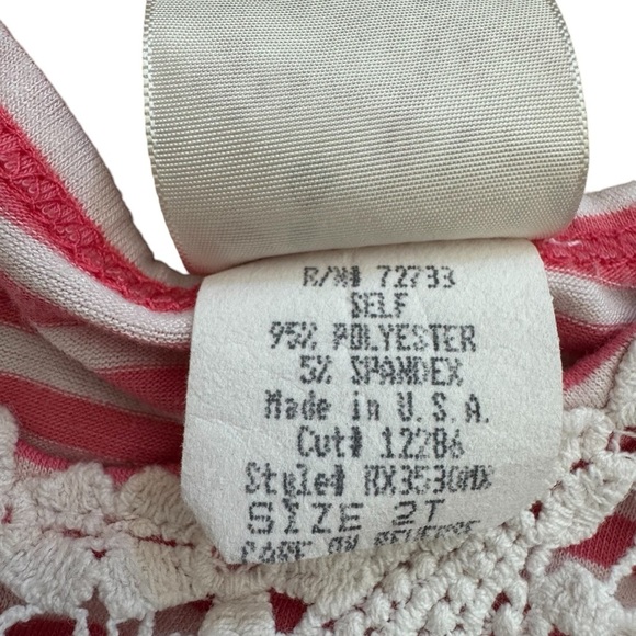 Vintage Pink Vanilla Toddler Girl Dress floral Lace 2T USA - Picture 5 of 6